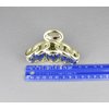 Gold hair clip plastic 3 3/8 inches long big barrette claw clamp oval chain link shiny