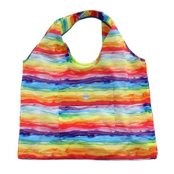 erda Sand-Free Travel Beach Bag Made with Recycled Water Bottles -Watercolor Rainbow