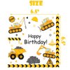 189 Pcs Construction 4th Birthday Party Supplies Dump Truck Four Years Old Paper Plates Napkins Forks Cups Tablecloth Banner Balloon Garland Dinnerware for Construction 4th Bday Party Decorations