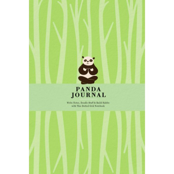 Panda Journal: Write Notes, Doodle Stuff & Build Habits with This Dotted Grid Notebook | Panda Meditating in a Bamboo Forest