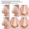 Ldurian Hypoallergenic Nose Ring Hoops - 14G 8mm Black Plated 316L Surgical Steel Septum Cartilage Ring - Body Piercing Lip Rings Jewelry
