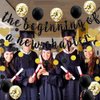 The Beginning of a New Chapter Banner Funny Farewell Graduation Farewell Moving Away Happy Retirement Party Decorations Supplies Glitter Hanging Garland Kit Balloons Bunting Backdrop Adult Black Gold