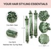 EwiutoijngiQanNew Satin Heatless Hair Curler,Hair Rollers for Heatless Curls with Hair Caps,Soft Heatless Curling Rod Headband for All Hair Types,No Heat Curling to Sleep in Overnight (4-Olive green)