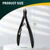 FVION 4mm Jaw Professional Cuticle Nippers, Salon-Quality Cuticle Trimmers for Precision Nail Care, Premium Stainless Steel Cuticle Clipper Cuticle Remover Tool - Black