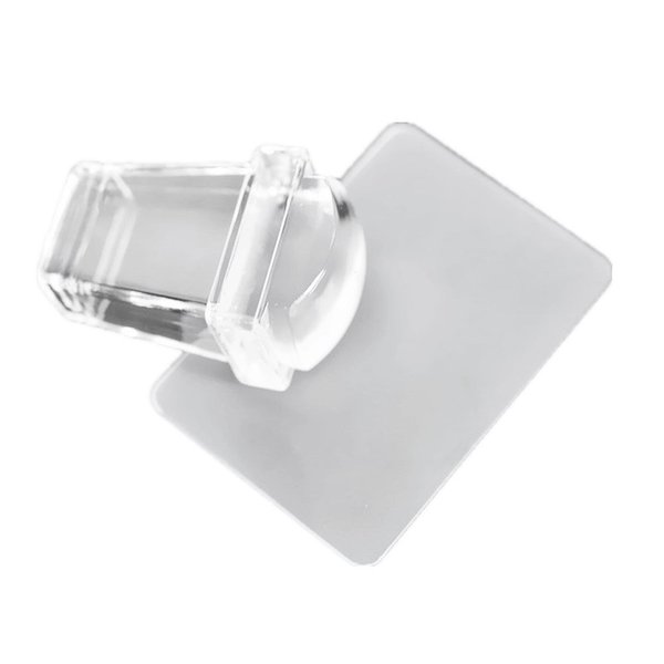 yueton Clear Jelly Soft Silicone Rectangular Nail Art Stamping Stamper with Scraper Image Plate Manicure Tools DIY Polish Kit