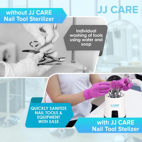 JJ CARE Nail Tool Sterilizer with 70g Glass Beads, High-Temperature Sterilizer for Nail Tools, Sterilizer for Esthetician, Cleaning Pot Sanitizer for Nail Tools, Nail Sterilizer Machine for Salon