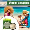Chzisuyy Beach Essential Sand Removal Bag, Beach Cleaning Sand Gloves, Talc-free Beach Accessories, Essential, Reusable, Gift for Women (brown, large)