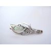 Generic Small white oval stone metal alligator hair clip fine thin hair