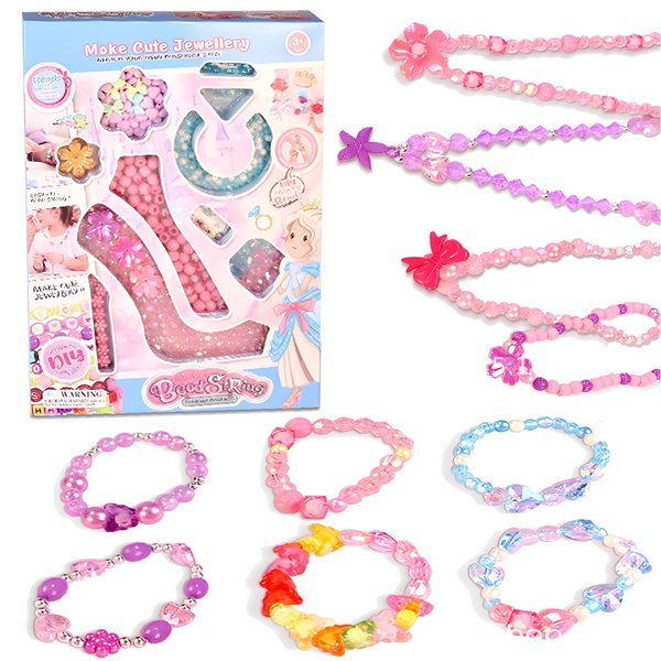 Charm Bracelet Making Kit,Ideas Birthday Gift for Girls,DIY Arts and Crafts Set with Abundant Pop Bead,Creative Christmas Girl Toy Ages 4-12 Years Old (GGX01)