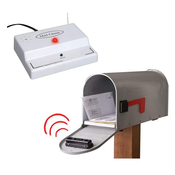 Mail Chime Mailbox Notification System – Mailbox Signal with Wireless Transmitter & Audible Arrival Alert Receiver with Bright LED Light
