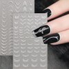 3D Glitter Silver French Nail Stickers for Women Nail Design Reflective French Nails Stickers Heart Butterfly Star Nail Stickers Wave Stripe Nail Art Stickers Swirl Lines Nail Decals Nail Supplies
