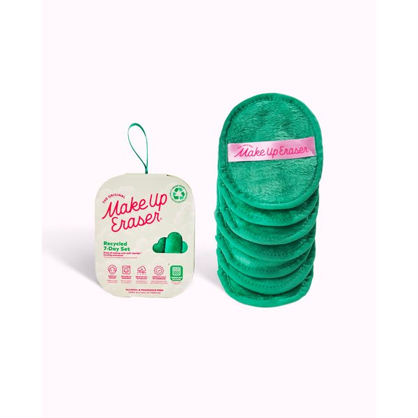 Makeup Eraser The Original, 7-Day Set, Erase All Makeup with Just Water, Including Waterproof Mascara, Eyeliner, Foundation, Lipstick, and More, Recycled Green, 7 Ct.
