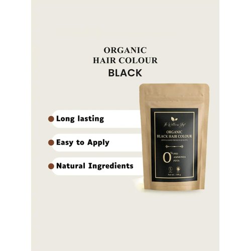 The Wellness Shop - Organic Black Hair Color | Ammonia Free (Henna Based Premium Quality) | Strengthens Roots & Prevents Dandruff | Natural Long-lasting Hair Color, Healthy Shine | 100g / 0.22lb