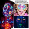 8 Colors Neon Face Paint Glow in The Dark UV Blacklight Body Paint Professional Water Activated Face Paint for Adults Kids Halloween Makeup