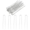 Dizila 40 Pack Simple Blank Base DIY U-shaped Silver Metal Hair Pins Hair Sticks Forks Chinese Hair Chopsticks Wedding Hair Accessories for Women Girls Brides Bridesmaids (Silver-40PCS)