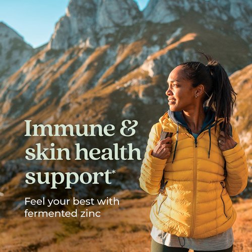 New Chapter Zinc Supplement, Fermented Zinc Complex, ONE Daily for Immune Support + Skin Health, Mineral-Balancing Formula Rich in Copper, Easy to Swallow & Digest, 60 Count (2 Month Supply)