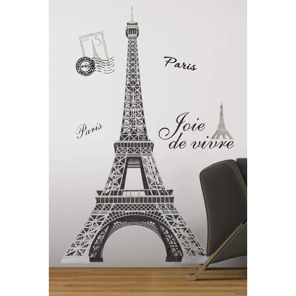 RoomMates RMK1576GM Paris Eiffel Tower Peel and Stick Wall Decal 55.75 inch x 32.5 inch