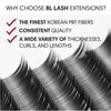 BL Lashes Eyelash Extensions, Laser Mink Classic Synthetic Lashes, 0.15 Thickness, C Curl Mix(7~14mm), Natural Semi Permanent Eyelashes, Longer-lasting Eyelash Extension Supplies C Curl Mix (7~14mm)
