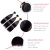 Straight Human Hair 3 Bundles 10 10 10 Inch Short Virgin Hair Weave Bundles Human Hair Straight Bundles for Women Human Hair Bundles Remy Weft Hair Extensions Natural Black Straight Bundles Hair