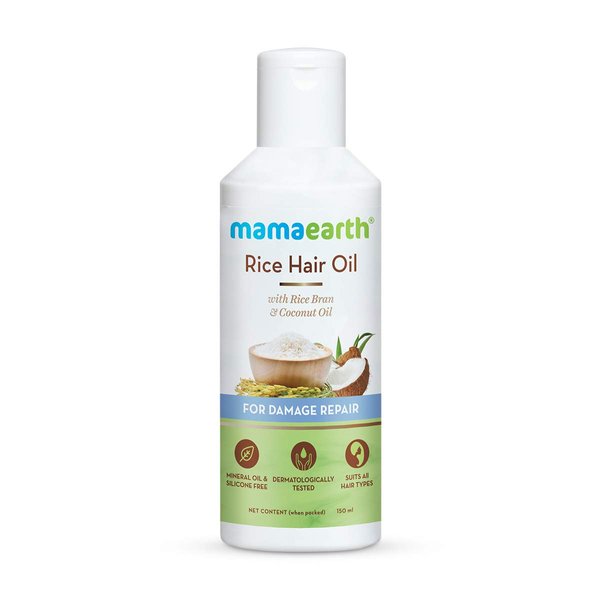 Mamaearth Rice Hair Oil with Rice Bran & Coconut Oil For Damaged, Dry and Frizzy Hair – 150ml