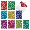 The Best Card Company - 10 Merry Christmas Cards Bulk - Festive Holiday Patterns, Boxed Card Assortment (4 x 5.12 Inch) - Flake Out M5018