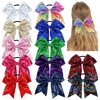Dizila 12 Pieces Colorful Sparkly Sequin Big Bow Hair Ties Elastics Rubber Bands Ponytail Holders Hair Scrunchies Ropes Accessories for Women Girls Teens Kids