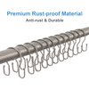 24 Pack Double Shower Curtain Hooks Rings, TENOVEL Double Sided Shower Curtain Hooks Rust Proof for Shower Curtain, Stainless Steel Bathroom Shower Hangers Rings for Shower Rods, Brushed Nickel