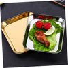 ABOOFAN 3pcs Stainless Steel Dinner Plate Food Serving Tray for Fruits Barbecue Easy to Clean for Home Restaurants Cafes