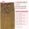 GOO GOO Clip in Hair Extensions Real Human Hair, 20inch 150g 9Pcs, 8C Ash Brown, Remy Human Hair Extensions Clip ins for Women, Natural Human Hair