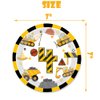 118 Pcs Construction 4th Birthday Decor Construction Four Years Old Paper Dinner Plates Napkins Forks Cups Tablecloth Banner Dinnerware for Dump Truck Theme Fouth Bday Party Supplies Decorations