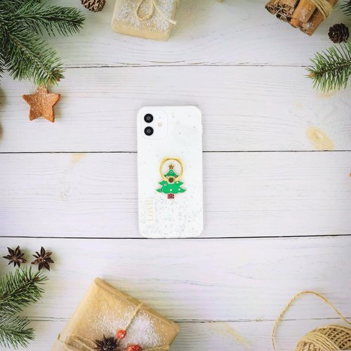 Cell Phone Ring Holder, Christmas-Tree Finger Ring Grip Stand, 360° Rotation 180° Flip Universal Kickstand, Compatible with All Smartphones, Creative