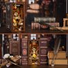 CCCDF Book Nook Kit, DIY Miniature Dollhouse Library House Kit for Adult and Teens, 3D Wooden Puzzle Bookends Bookshelf Insert Decor Model Build with Sensor Led Light (Beyond Library)