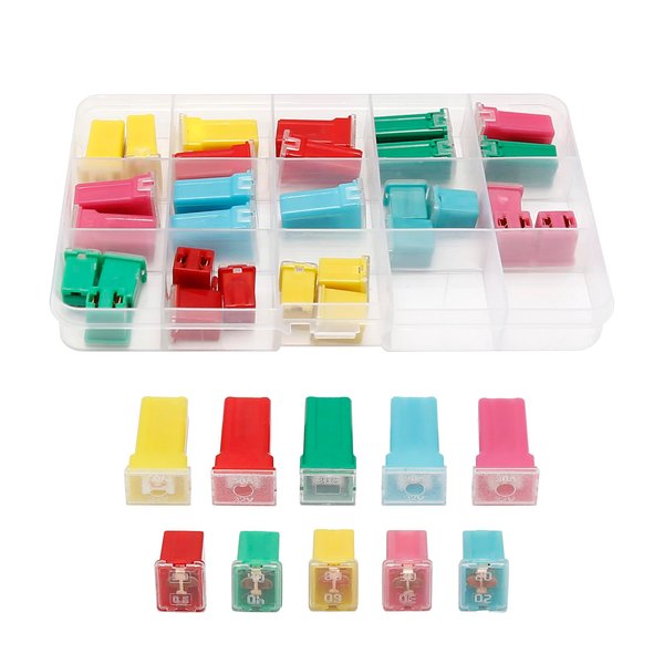 ZUDKSUY 30PCS Long and Short Foot Car Square Fuse Combination Car Fuses Fuses Assortment Kit (3pcs Each of Square Short Foot 20A/30A/40A/50A/60A, 3pcs Each of Square Long Foot 20A/30A/40A/50A/60A)