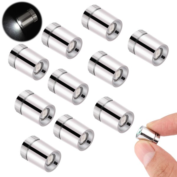 BTFO 10pcs LED Mini Lights, Small Led Lights for Dollhouse Silver Plastic Battery Included Doll House Electric Lights for Paper Lantern Party Decoration Crafts Dollhouse Accessories(White Light)