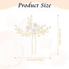 Foryysa Bridal Wedding Hair Pins for Women Gold Rhinestone Pearl Flower Headpiece Elegant Vine Leave Handmade Headwear Sparkly Design (2 pcs)