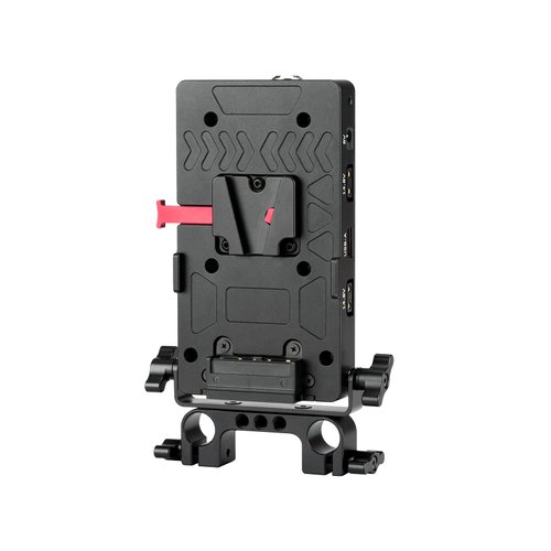 Nitze V Mount Battery Plate with 15mm Rod Clamp, USB-A/USB-C/D-Tap/DC Output Ports and Power Switch Power Supply Splitter - N21-E