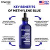 Chemist Labs 1% Methylene Blue Drops Pharmaceutical Grade 99% Purity USP Grade, Blue Methylene, Cellular & Mitochondrial Support, Third-Party Tested, Made in USA, 4oz