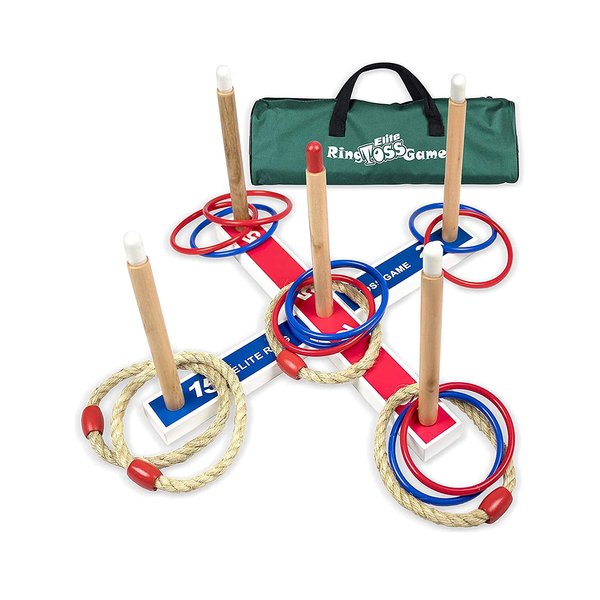 Elite Sportz Ring Toss Games for Kids - Indoor Holiday Fun or Outdoor Yard Game for Adults & Family - Easy to Set Up w/Compact Carry - Backyard Toys, Gifts for Boys and Girls
