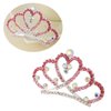 RUITASA Princess Tiara Comb, 2PCS Pink Crown Comb, Mini Crown Rhinestone Hair Comb for Women and Girls