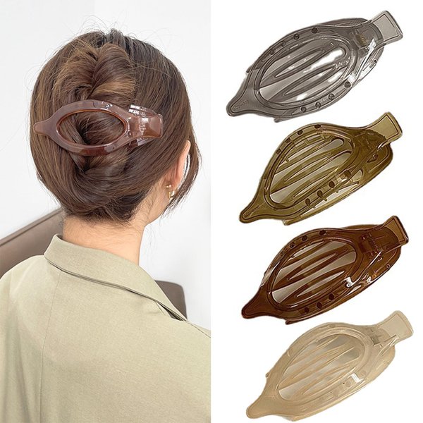 French Concord Curved Flat Hair Clips Claw Alligator Clips Strong Hold Ponytail Duckbill Side Slid Flat Hair Barrettes Hair Lay Down Hair Accessories for Women Girls Thick Thin Hair(4Pcs)