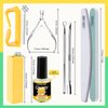 FANDAMEI Nail Buffer and File, Nail Care Kit with 3PCS Nail Files, 2PCS Nail Buffers, Rectangular Nail Buffer Block, Cuticle Nipper, Cuticle Pusher, Peeler. Cuticle Oil Milk and Honky Nail Manicure
