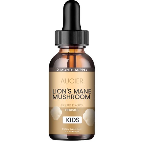 AUCIER Lions Mane for Kids | Speech Delay Supplement for Kids & Toddlers | Lion’s Mane Mushroom, for Speech Therapy & Cognitive Support – Easy-Take Liquid (1PCS)