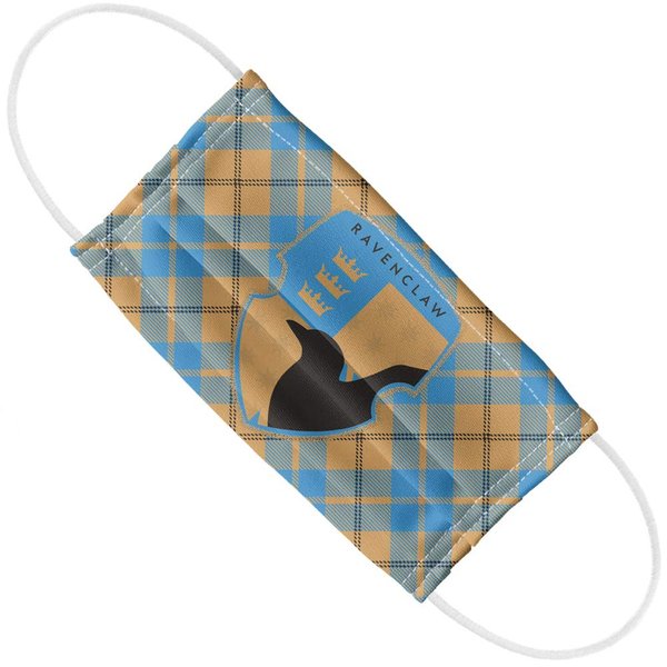 Popfunk Harry Potter Ravenclaw Plaid Logo 1-Ply Reusable Face Mask Covering with Adjustable Nose Wire, Unisex