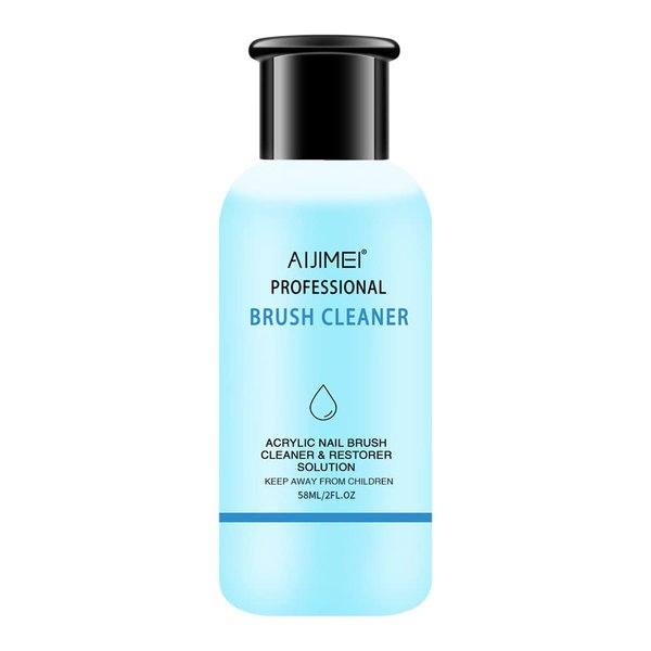 AIJIMEI Acrylic Nail Brush Cleaner Acrylic Brush Cleaner Liquid Acrylic Paint Brush Cleaner Nails Artist Acrylic (Brush Cleaner 58ml/2.1 FL.OZ)