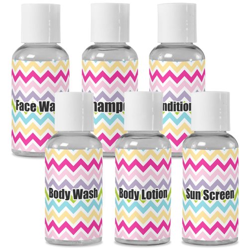 YouCustomizeIt Personalized Colorful Chevron Travel Bottles