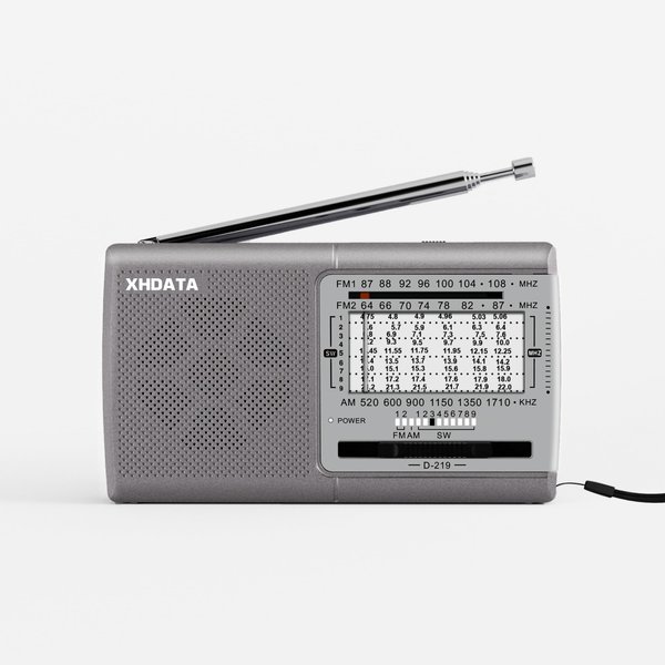 XHDATA D219 Portable AM FM Shortwave Radio Battery Operated Small Great Reception Radio with Good Sound,Earphone Jack for Gift Elder,Home,Child [Sliver]