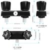 EXCELFU RV Shower Faucet, Camper Shower Faucet Replacement, 4" RV Shower Valve Diverter with Dual Knobs for Outside and Inside Bathroom Shower (Black)