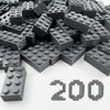 HUIZDQ 200 Piece Classic Building Bricks, 2x4 Building Blocks STEM Creative Building Toys, Dark Grey