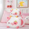 Mewaii Strawberry Cow Plush Pillow, Kawaii Cow Stuffed Animals, Cute Plushies for Girls, Soft Pink Cow Plush, Birthday Gifts for Kids Adults Teens (8 Inch)