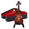 Wooden Miniature Cello with Stand,Bow and Case Mini Musical Instrument Miniature Dollhouse Model Home Decoration